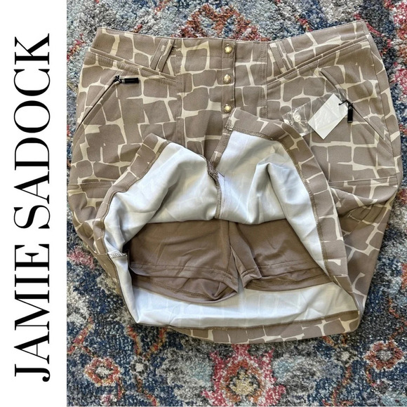 Jamie Sadock Golf Skort Tan Beige Animal Print Size  6 - Picture 5 of 6